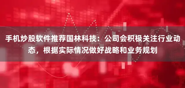 手机炒股软件推荐国林科技：公司会积极关注行业动态，根据实际情况做好战略和业务规划